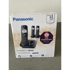 Panasonic KX-TGE633 DECT 6.0 Expandable Cordless Phone with Digital Answering